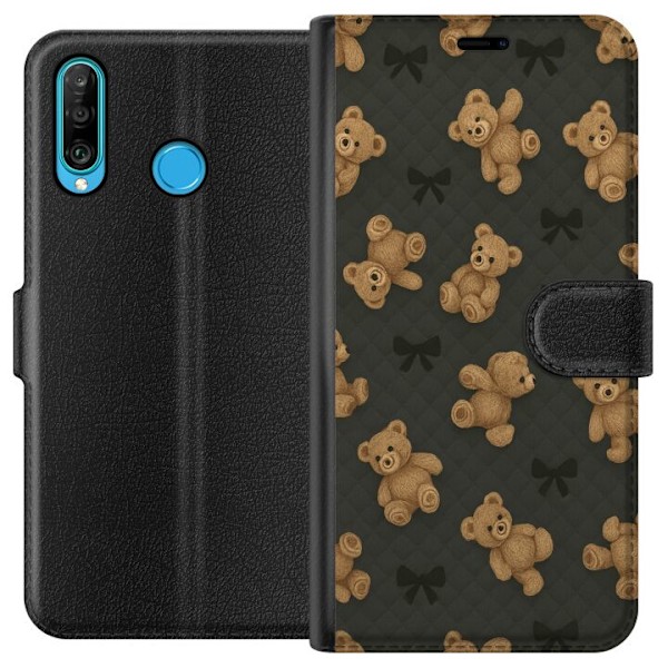 Huawei P30 lite Tegnebogsetui Teddy Knus