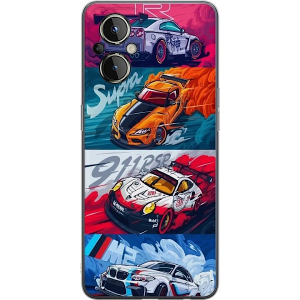 OnePlus Nord N20 5G Läpinäkyvä kuori Nopeat Autot - Piirret