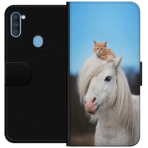 Samsung Galaxy A11 Plånboksfodral Katt och Häst