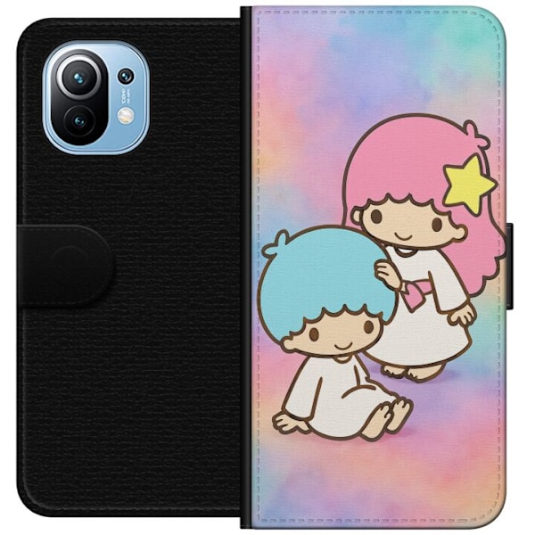 Xiaomi Mi 11 Lompakkokotelo Kawaii Sanrio Kiki Lola Little Twin Stars