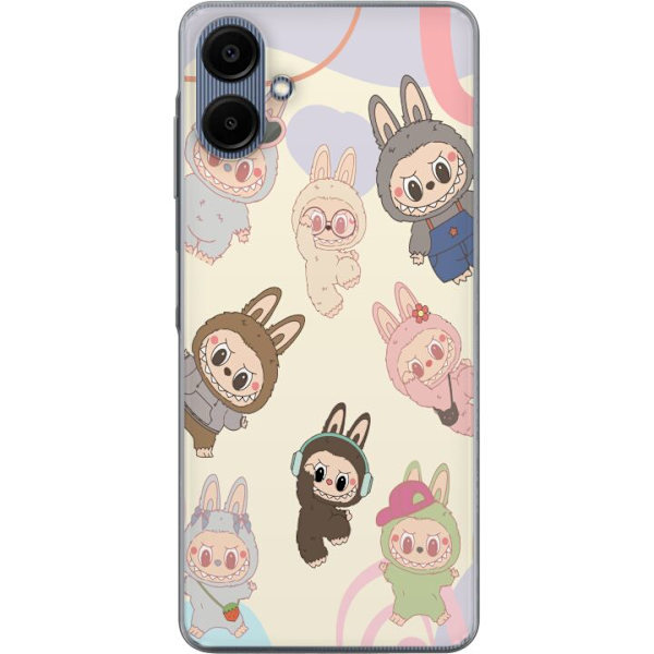 Samsung Galaxy A06 Genomskinligt Skal Labubu Pop Mart Kollektion Motiv Figur Samling Design Populärt Art Toy Pop Mart Kreativ Grafiskt