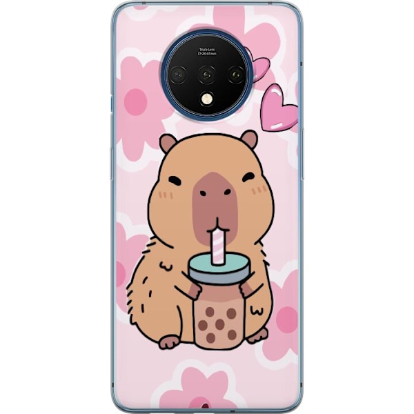 OnePlus 7T Läpinäkyvä kuori Kawaii Capybara Sydän Anime-ty
