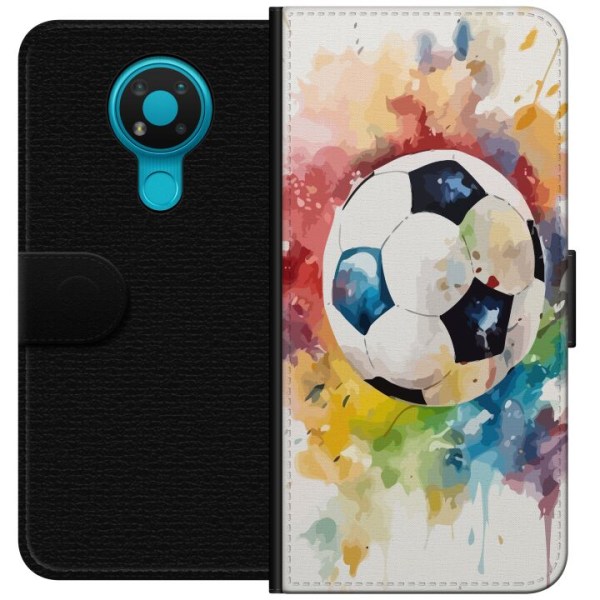 Nokia 3.4 Plånboksfodral Fotboll