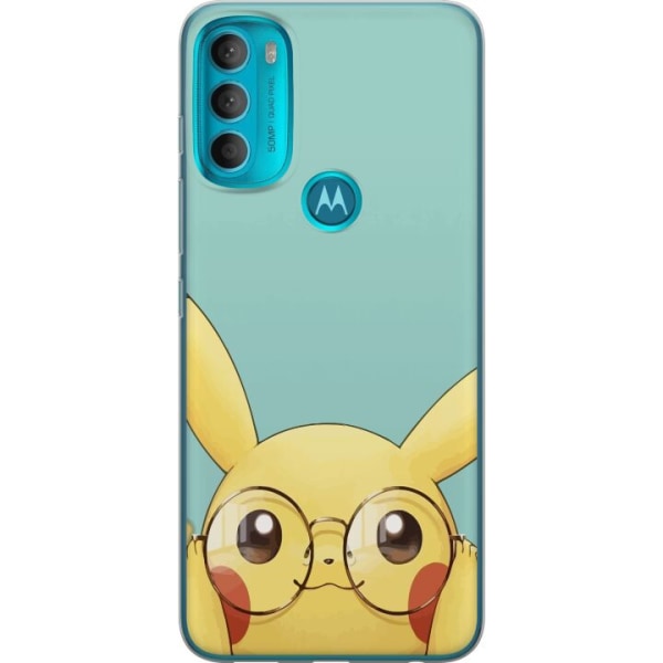 Motorola Moto G71 5G Genomskinligt Skal Pikachu glasögon