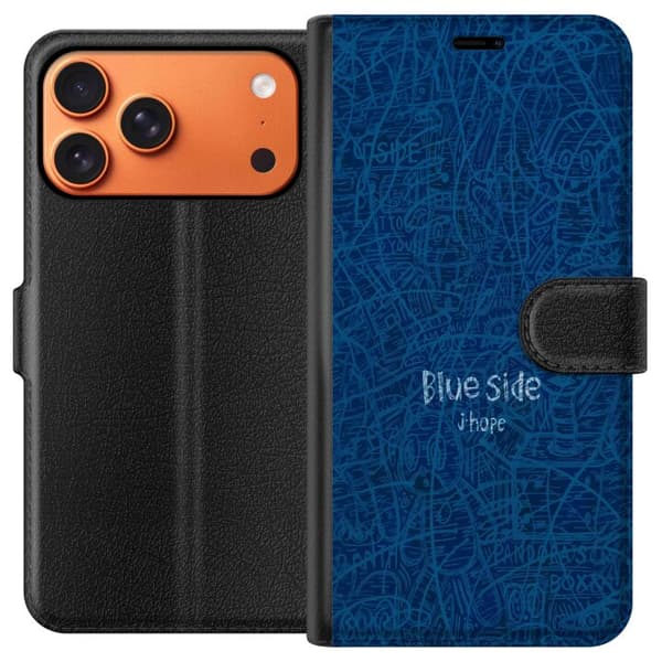 Kompatibelt Plånboksfodral till Apple iPhone 17 Pro Max Blue Side klotter blå