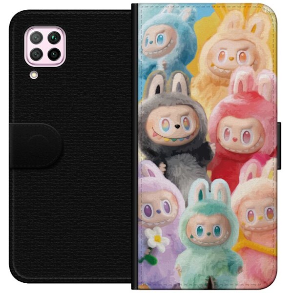 Huawei P40 lite Plånboksfodral Labubu Sketch Style – Handritat monster i tusch