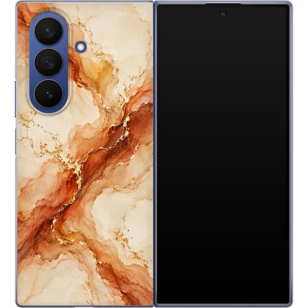 Kompatibelt Mobildeksel til Samsung Galaxy Z Fold7 Ravmarmor beige