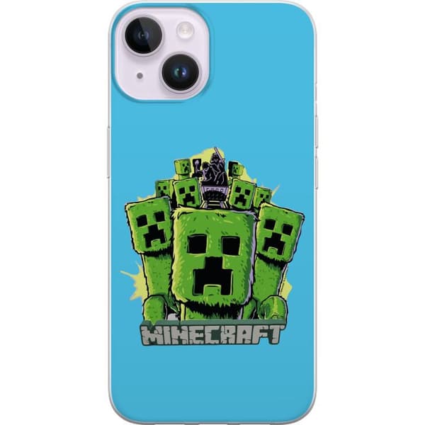 Kompatibelt Mobildeksel til Apple iPhone 14 Minecraft Creeper armégrønn creeper-illustrasjon i tegneseriestil, klassisk Minecraft-tema