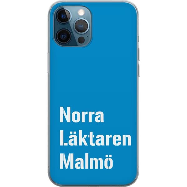 Kompatibelt Mobildeksel til Apple iPhone 12 Pro Minimalistisk blå tekstdesign med Malmö-tema og moderne typografisk stil blå