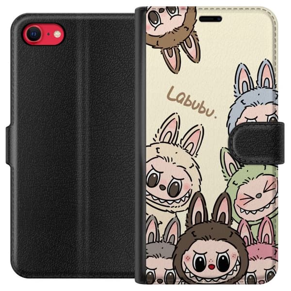 Kompatibel Tegnebogsetui til Apple iPhone 8 Monsterkanindukke med blomsterkrans vinylfigur