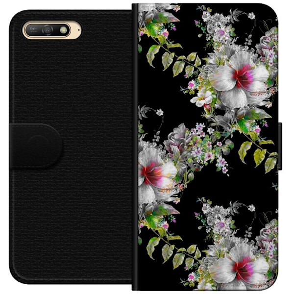 Huawei Y6 (2018) Tegnebogsetui Blomststjerne