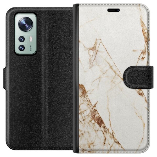 Xiaomi 12 Plånboksfodral Vit marmor