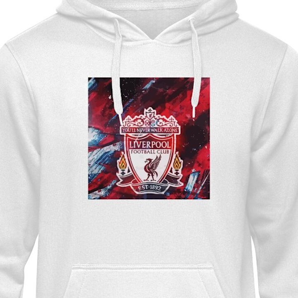 Barn-Hoodie | Mjuk Huvtröja för Barn Liverpool vit 9-11 År