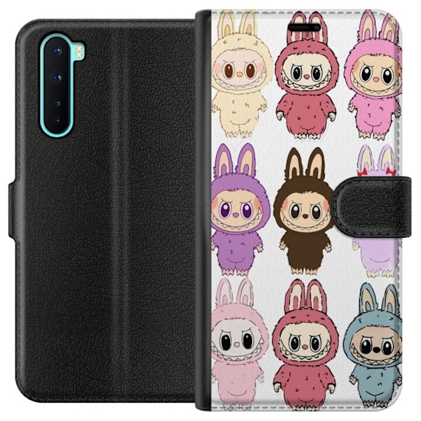OnePlus Nord Plånboksfodral Labubu Pink Monster – Popkonst med Kawaii-touch