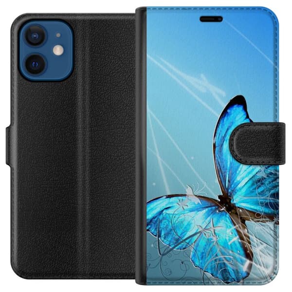 Kompatibel Tegnebogsetui til Apple iPhone 12 mini Sommerfugl