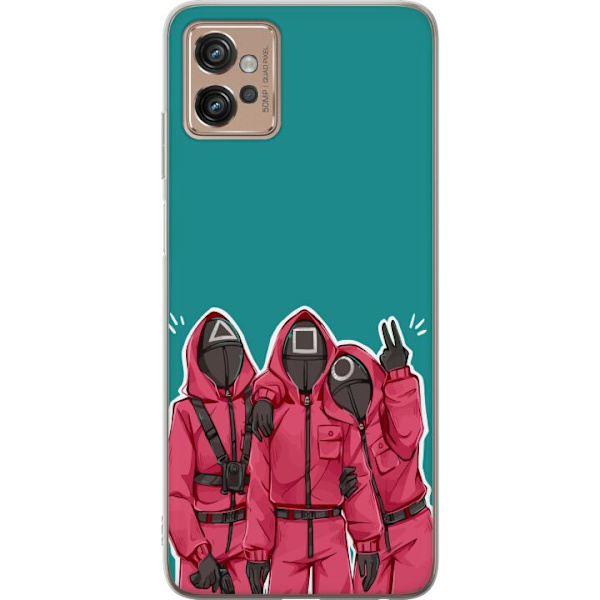 Motorola Moto G32 Läpinäkyvä kuori Squid Game Hahmot Graafinen Suunnittelu Sarjakuvasarjan Hahmot Suosittu TV-Teema Aasialainen Tyyli Jännittävä