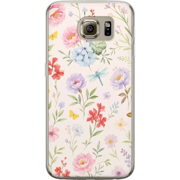 Samsung Galaxy S6 Läpinäkyvä kuori Kukat