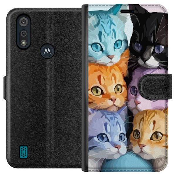 Motorola Moto E6i Lommeboketui Fargerike Katter