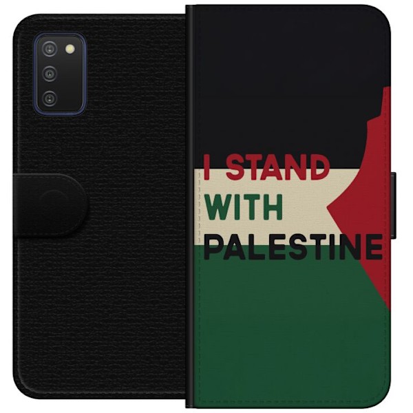 Samsung Galaxy A03s Plånboksfodral Stand with Palestine – solidaritetsdesign med starkt budskap