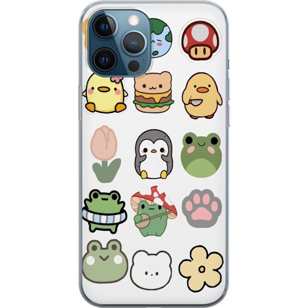 Apple iPhone 12 Pro Genomskinligt Skal Kawaii Friends – söta figurer i japansk stil