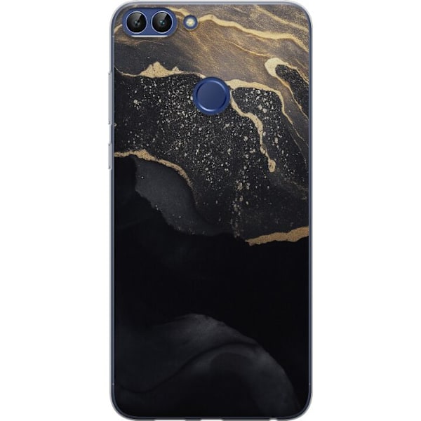 Huawei P smart Gennemsigtig cover Sort guld abstrakt