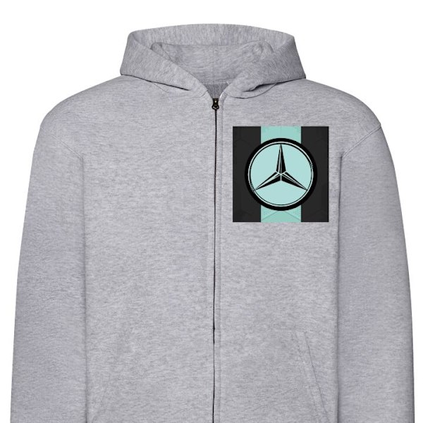 Zip-Hoodie | Huvtröja med Dragkedja för Vuxna Mercedes grå L