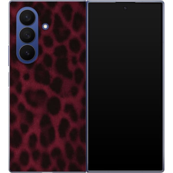 Kompatibelt Mobilskal till Samsung Galaxy Z Fold7 Vinröd leopard röd