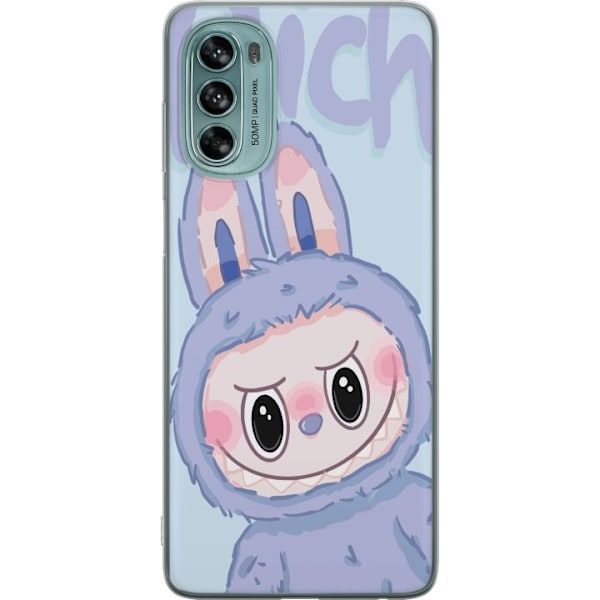 Motorola Moto G62 5G Genomskinligt Skal Blue Bunny Labubu