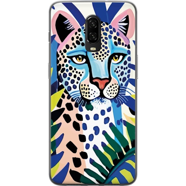 OnePlus 6T Gennemsigtig cover Livlig Leopard