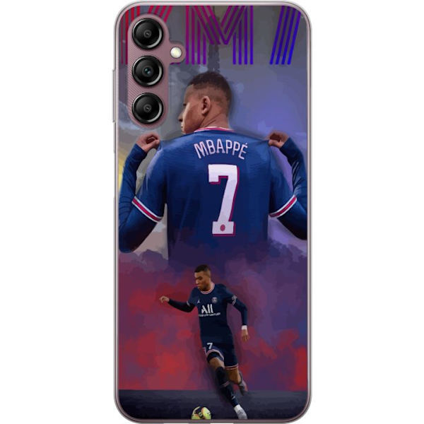 Samsung Galaxy A14 5G Genomskinligt Skal MAP Fotboll Design Grafiskt Mönster Modern Sportmotiv Trend Fotboll Populär Grafisk Stil Motiv