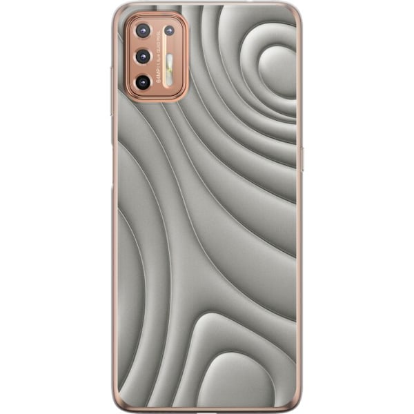 Motorola Moto G9 Plus Genomskinligt Skal Silver Waves