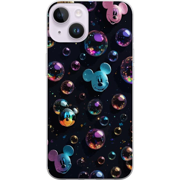 Apple iPhone 15 Plus Läpinäkyvä kuori  Mikki Hiiri Disney Kuplat Suunnittelu Hauska Motiivi Suosittu Disney-hahmo Piirrossarja Lasten Klassikko