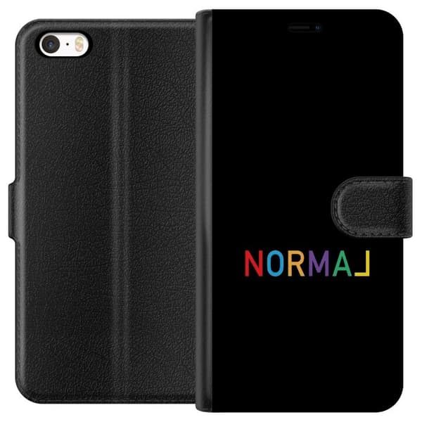 Kompatibelt Lommeboketui til Apple iPhone 5 Färgglad Normal text svart