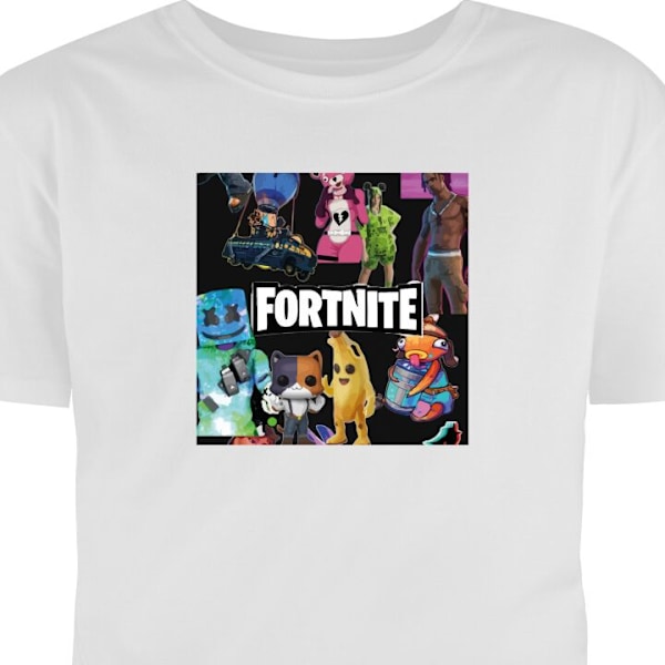 T-shirt til Voksen | Klassisk Voksen T-shirt Fortnite hvid L