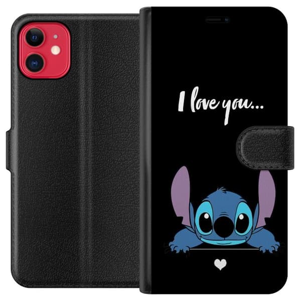 Kompatibel Tegnebogsetui til Apple iPhone 11 Stitch Jeg Elsker Dig