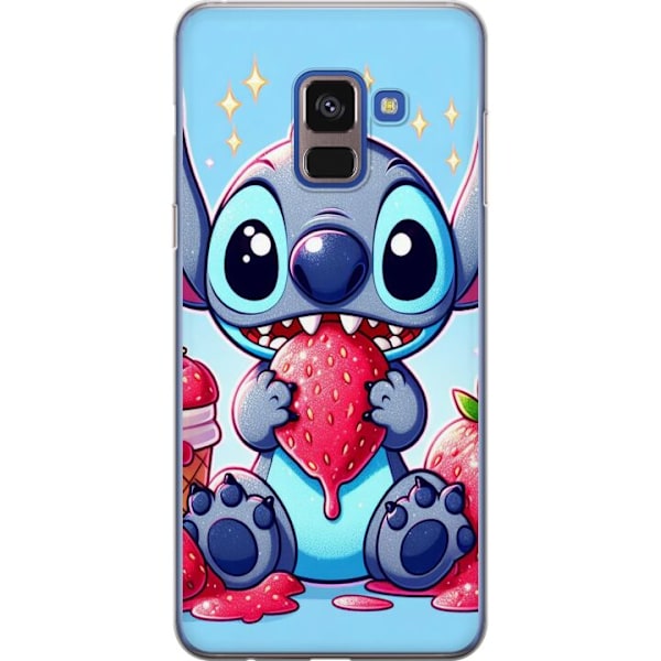 Samsung Galaxy A8 (2018) Genomskinligt Skal Strawberry Stitch