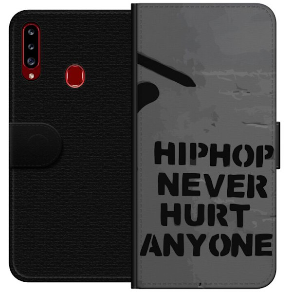 Samsung Galaxy A20s Tegnebogsetui Hip Hop Gør Aldrig Ondt for Nogen Citat Streetwear Musik Livsstil Grafisk Tekst Motiv Populær Kultur