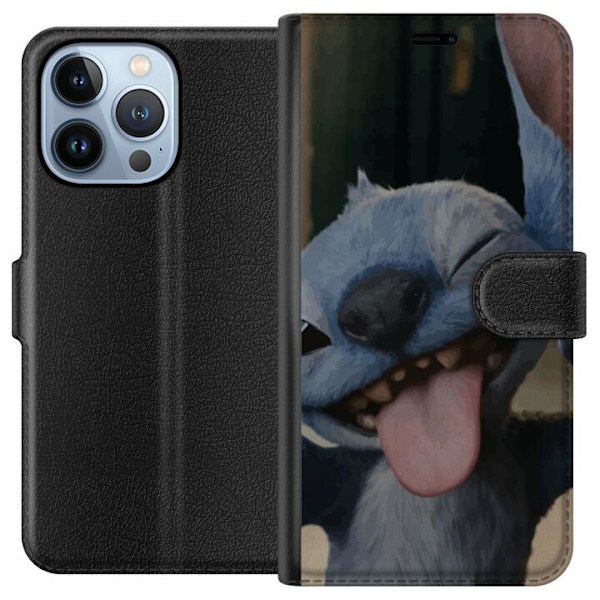 Apple iPhone 13 Pro Tegnebogsetui Stitch Sød Alien - Blå Favorit fra Ydre Rummet