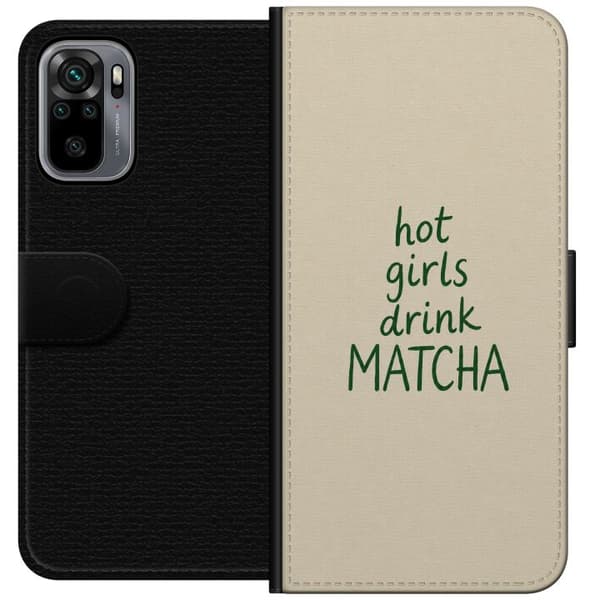 Yhteensopiva Lompakkokotelo Xiaomi Redmi Note 10S Matcha-tytöt beige