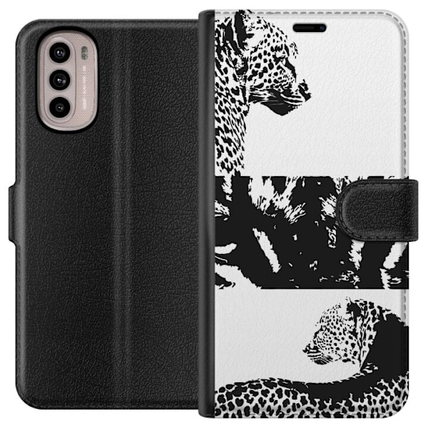 Motorola Moto G41 Lompakkokotelo Leopard Faces