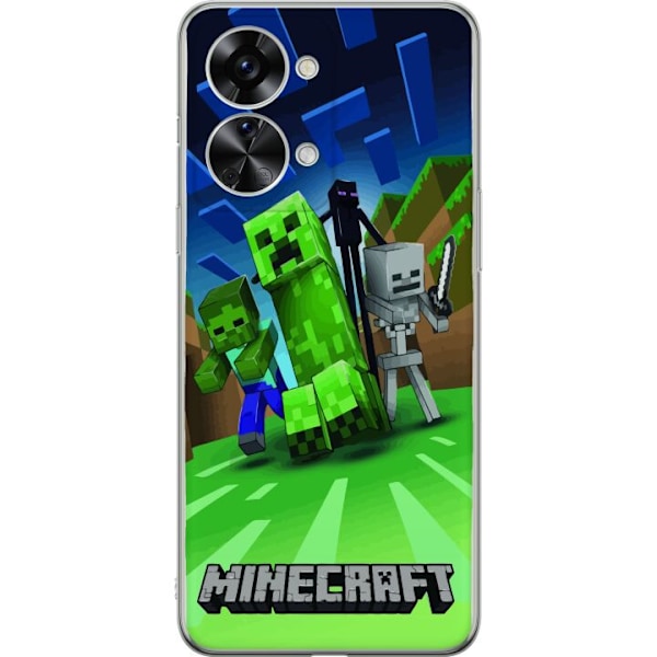 OnePlus Nord 2T Gennemsigtig cover Minecraft Creeper mobilskal i klassisk grön pixelstil