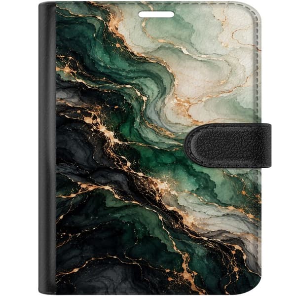 Kompatibelt Lommeboketui til Apple iPhone Duo Smaragdmarmor grønn