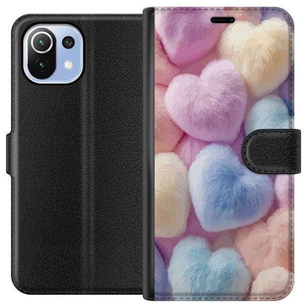 Xiaomi Mi 11 Lite Lommeboketui Hjerter Kjærlighet Grafisk Design Romantisk Motiv Populært Symbol Grafisk Mønster Dekorasjon
