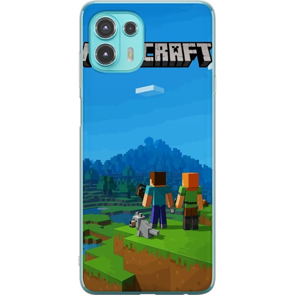Motorola Edge 20 Lite Genomskinligt Skal Minecraft Key Art