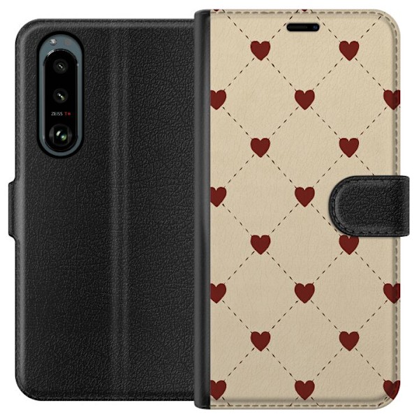 Sony Xperia 5 III Lompakkokotelo Sydänverkko