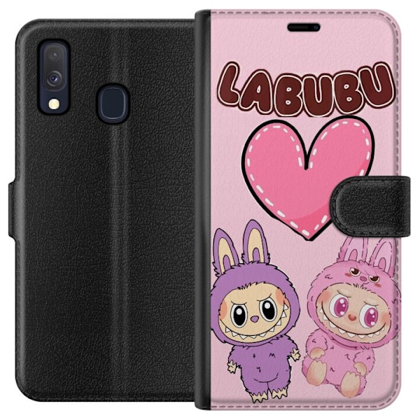 Samsung Galaxy A40 Tegnebogsetui Labubu Pink Monster