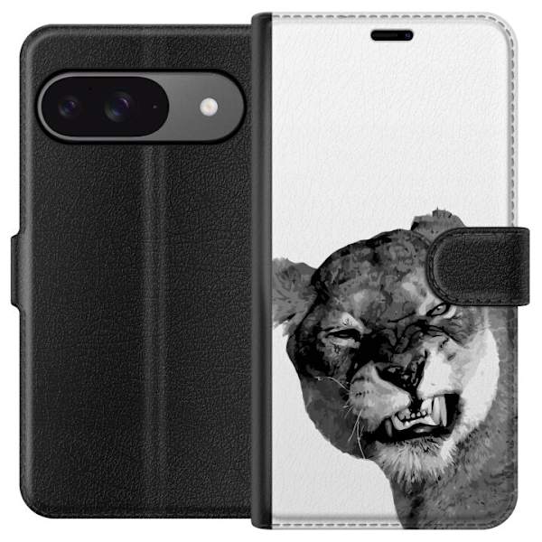 Google Pixel 9 Pro Lompakkokotelo Leijona Taiteellinen Eläinaihe Afrikkalainen Tyyli Viidakon Tunnelma Graafinen Suunnittelu Kotikoristeet Eläintema