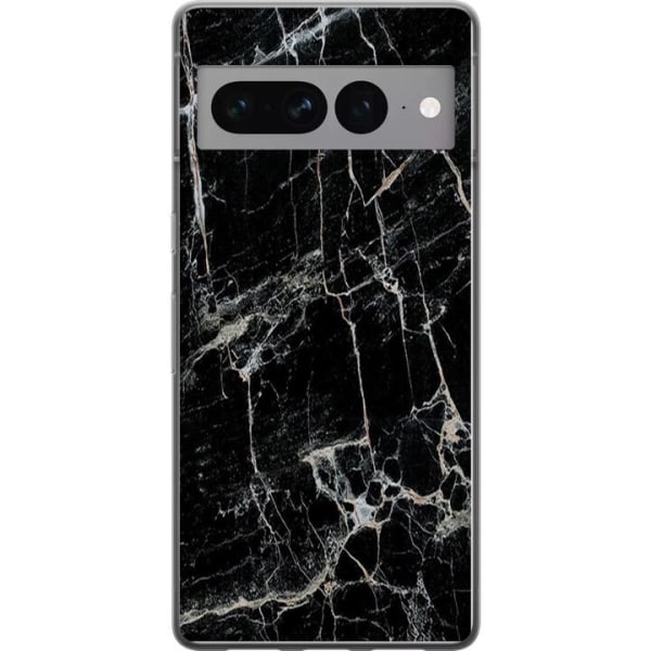 Google Pixel 7 Pro Gennemsigtig cover Sort marmor