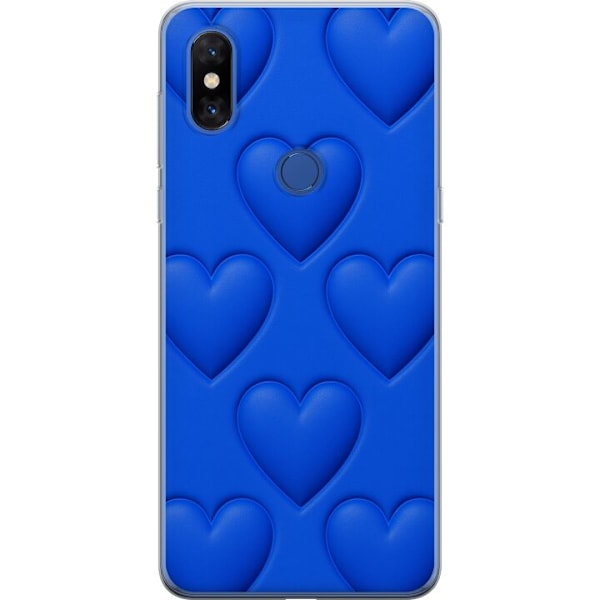Xiaomi Mi Mix 3 Läpinäkyvä kuori Siniset Sydämet