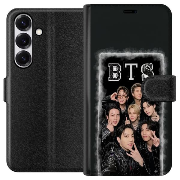 Kompatibel Tegnebogsetui til Samsung Galaxy S26 BTS-medlemmer poserer sammen i sorte outfits for en selfie sort